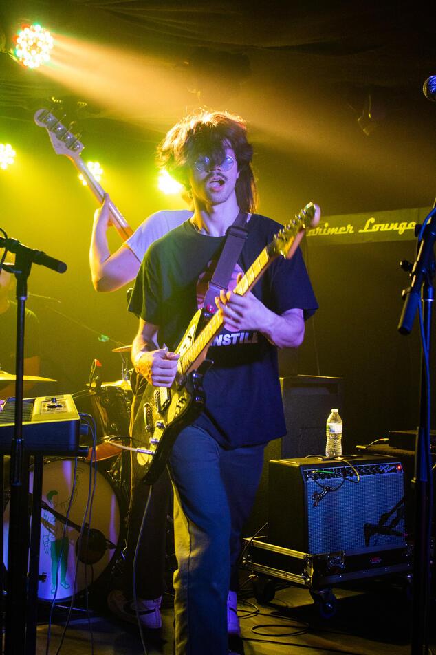Ricky Dana, lead singer for "Phoneboy" plays the guitar and sings at Larimer Lounge on April 18, 2023. Phoneboy hit the streets on their first ever headliner tour for the album "Moving Out."